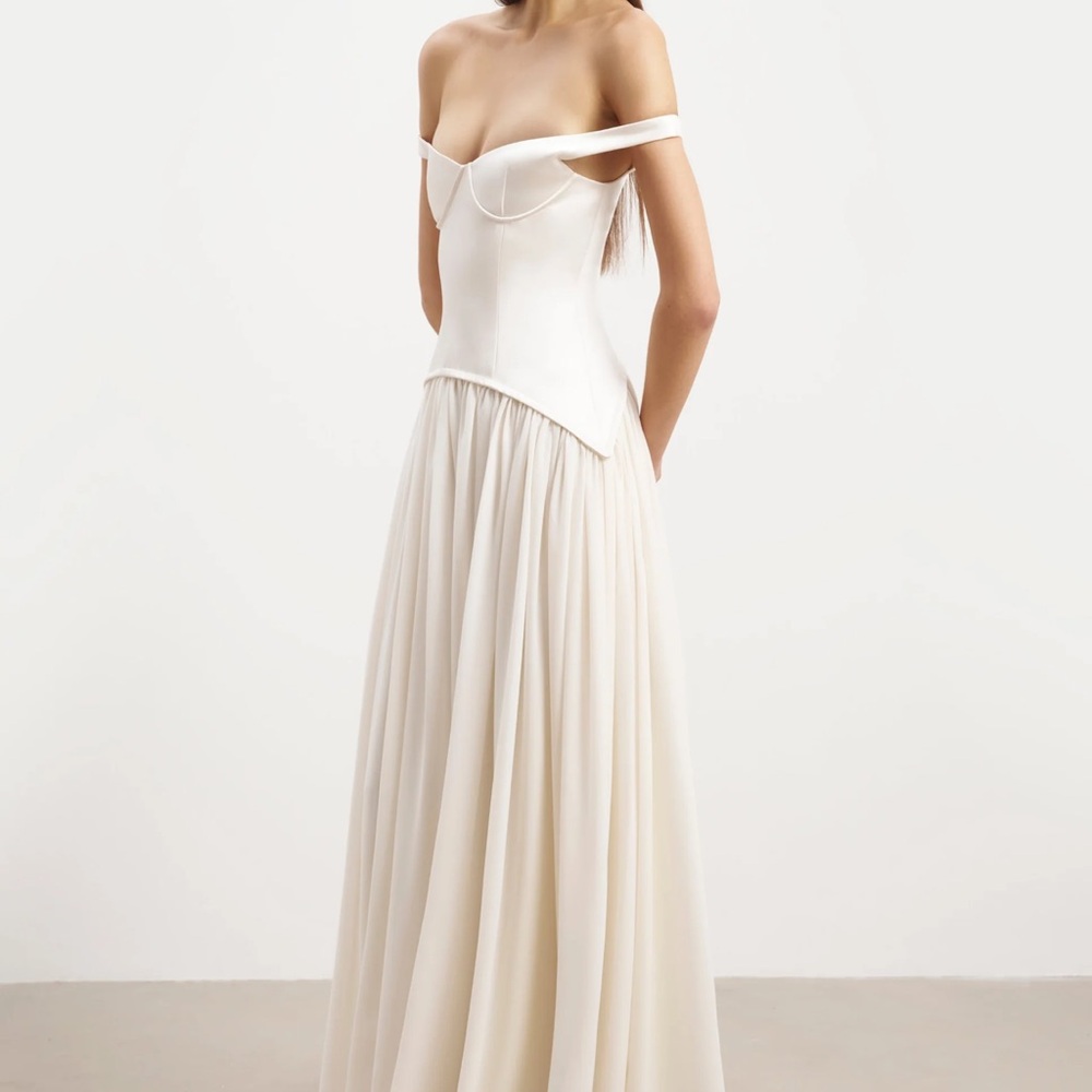 Because Of Alice Women's Cream and White Dress